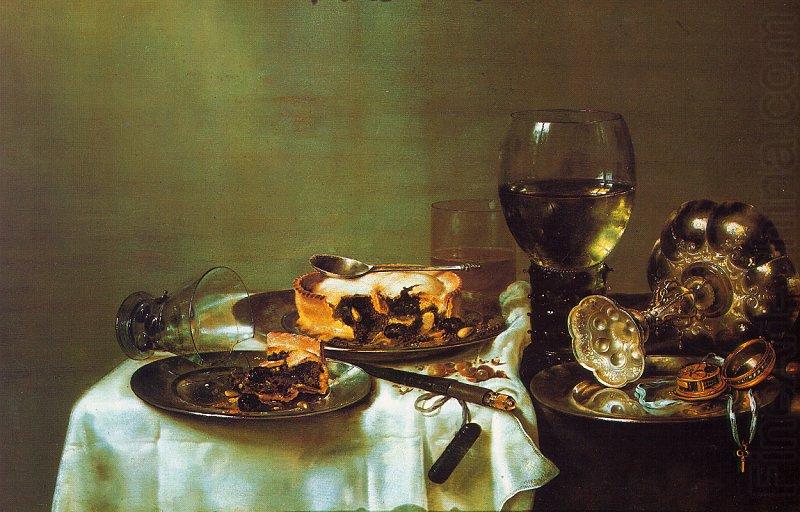 Breakfast Still Life with Blackberry Pie, Willem Claesz Heda